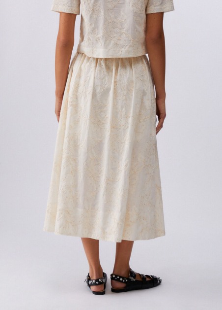 Falda de muselina con bordados wa6455