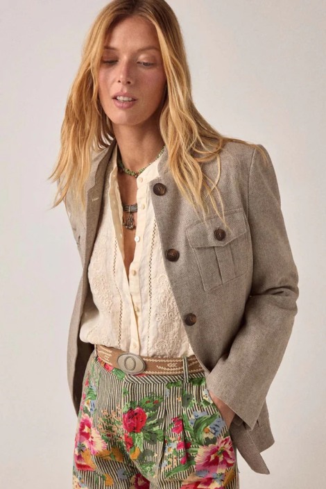 Virginia Blouse Linen Solstice 2