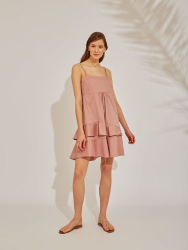 Vestido corto de tirantes rosa 740 1035