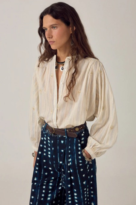 Caroline Blouse Starry White  Maison Hotel