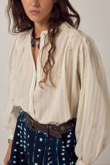 Caroline Blouse Starry White  Maison Hotel