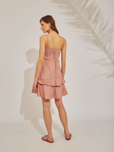 Vestido corto de tirantes rosa 740 1035