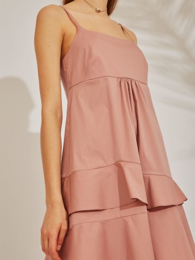 Vestido corto de tirantes rosa 740 1035