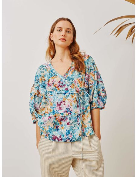 Blusón estampado flores azul 750 1064