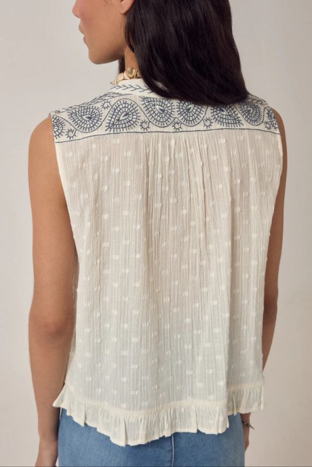 Irina Sleeveless Blouse Indigo Poet  Maison Hotel