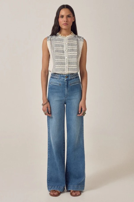 Irina Sleeveless Blouse Indigo Poet  Maison Hotel