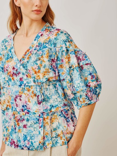 Blusón estampado flores azul 750 1064