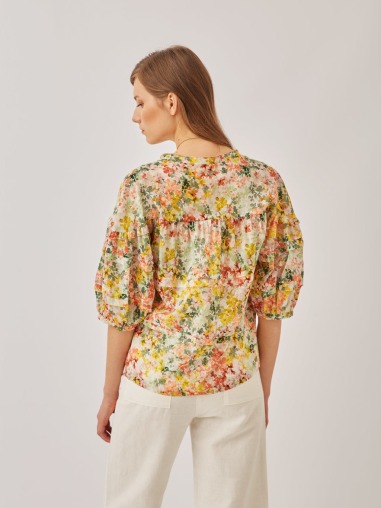 Blusón estampado flores naranja 750 1064