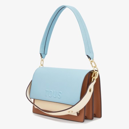Bolso bandolera Tous Audree Saffiano azul cielo mediano