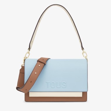 Bolso bandolera Tous Audree Saffiano azul cielo mediano