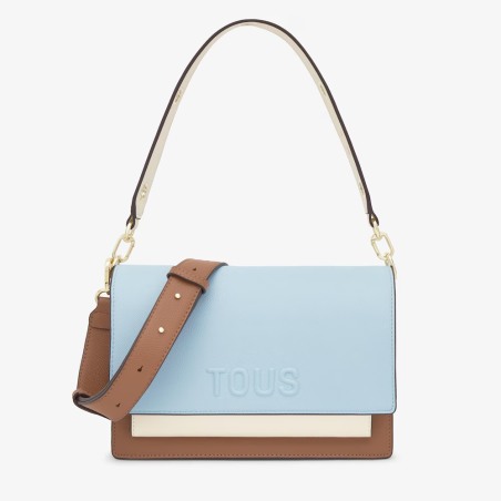 Bolso bandolera Tous Audree Saffiano azul cielo mediano