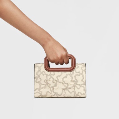 Mini bandolera Tous Kaos Icon beige estampado Kaos