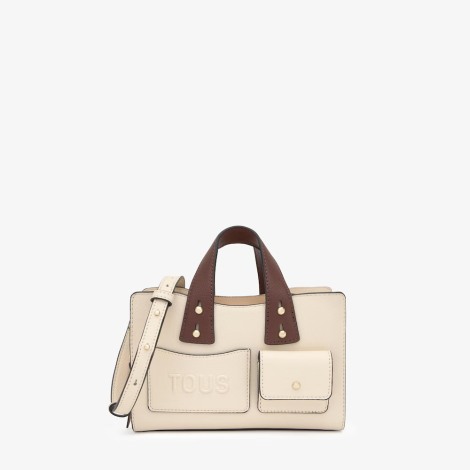 Bolso bowling pequeño Tous Back to Basics beige