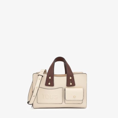 Bolso bowling pequeño Tous Back to Basics beige