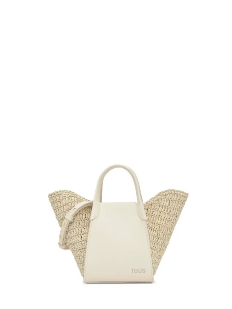 Bolso capazo pequeño TOUS Tulip Rafia beige 2002438901