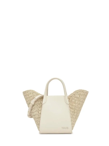 Bolso capazo pequeño TOUS Tulip Rafia beige 2002438901