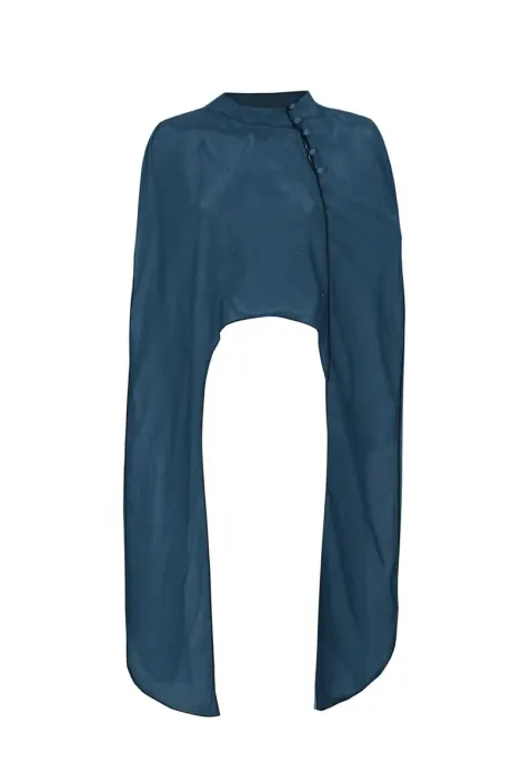 Chal de tul azul 6493 ( solo venta con vestido)