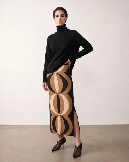 Falda de jacquard en lurex dorado 6652 ( solo venta conjunto jersey)