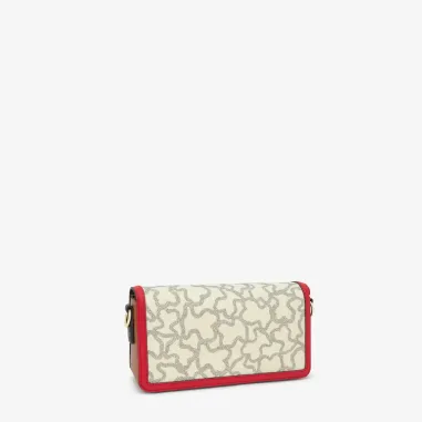 Bandolera pequeña beige y negra Kaos Icon
