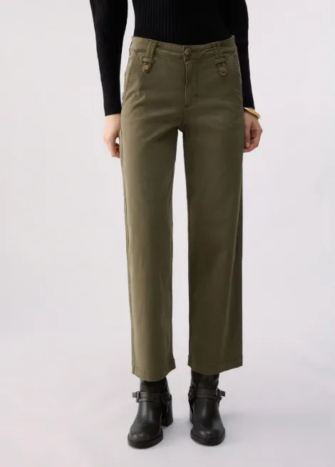 Pantalones flare cropped wf6125