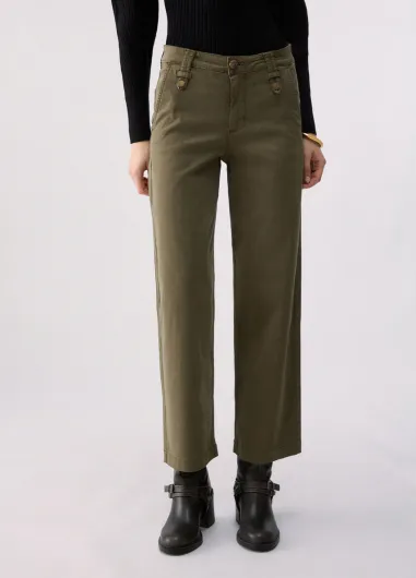 Pantalones flare cropped wf6125