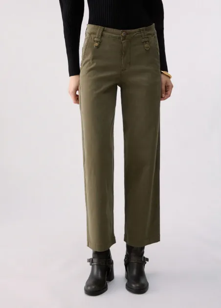 Pantalones flare cropped wf6125