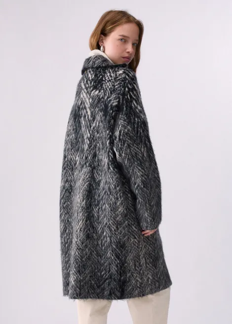 Abrigo jacquard de punto cepillada wf6190