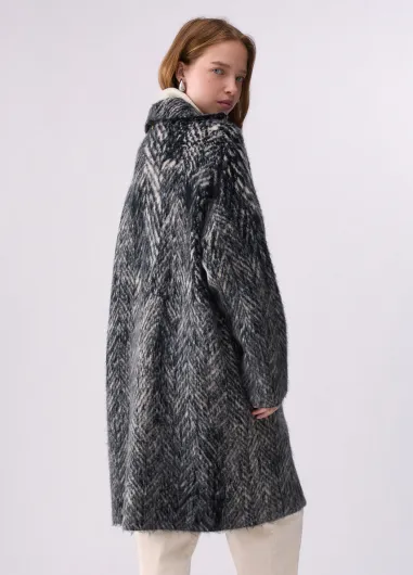 Abrigo jacquard de punto cepillada wf6190
