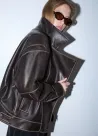Bomber oversize en tejido revestido WF6194