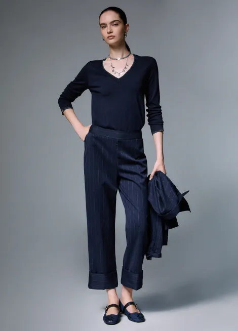 Pantalones cigarrillo de raya diplomática WF6250
