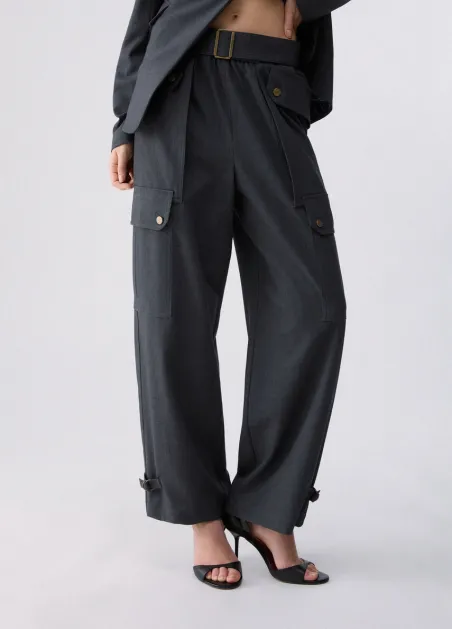 Pantalones cargo en franela WF6258