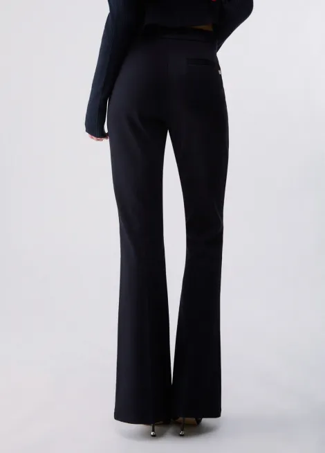 Pantalones flare en punto milano WF6264