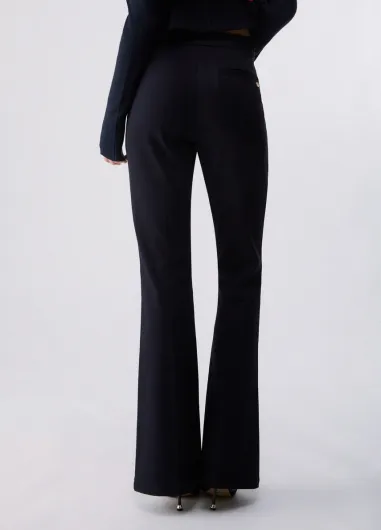 Pantalones flare en punto milano WF6264