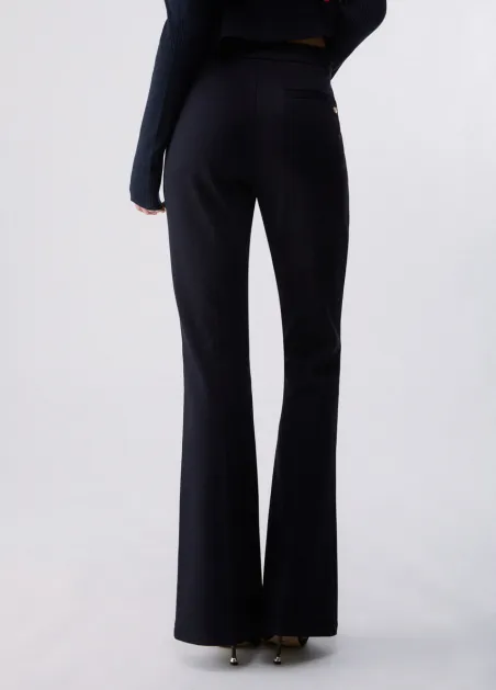 Pantalones flare en punto milano WF6264