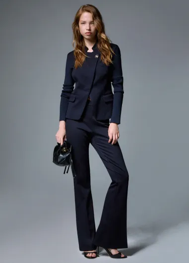 Pantalones flare en punto milano WF6264