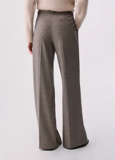 Pantalón largo en pata de gallo WF6336