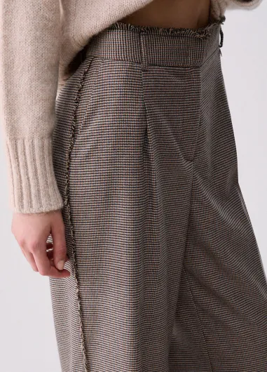 Pantalón largo en pata de gallo WF6336