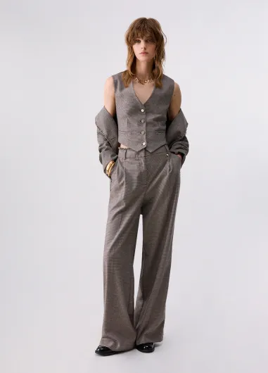 Chaleco en pata de gallo wf6337