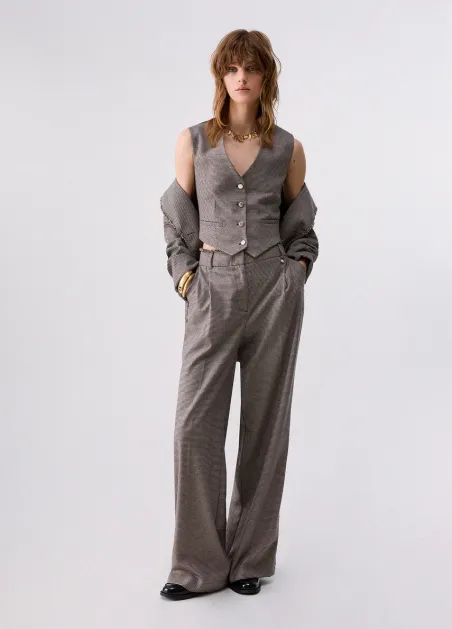 Chaleco en pata de gallo wf6337