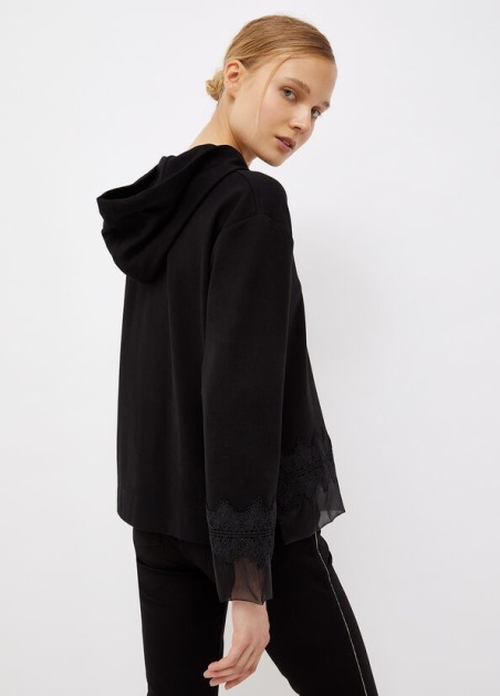 Sudadera con capucha y encaje TF1046