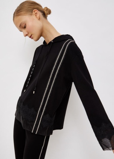 Sudadera con capucha y encaje TF1046