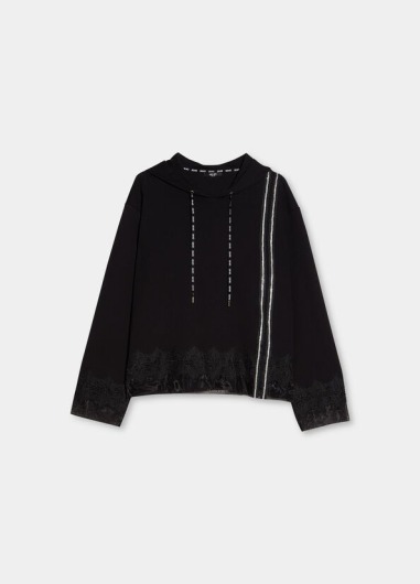 Sudadera con capucha y encaje TF1046