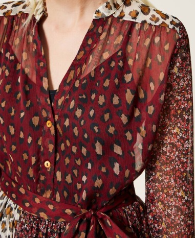 Vestido corto de crepé estampado 2252