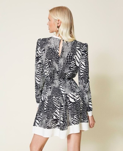Vestido de crepé con estampado animal print 2412 2