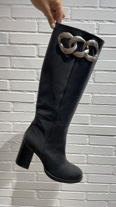 Botas ezzio cadenas piel 45510 negro