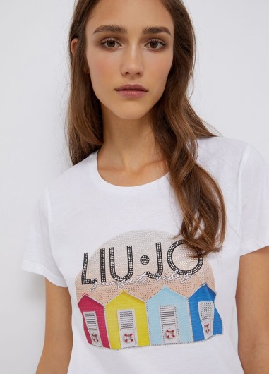 Camiseta con estampado y aplicaciones WA2522