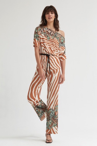 Pantalon palazzo estampado grafiti Iwira