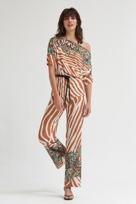 Pantalon palazzo estampado grafiti Iwira