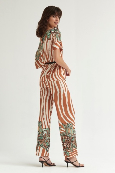 Pantalon palazzo estampado grafiti Iwira