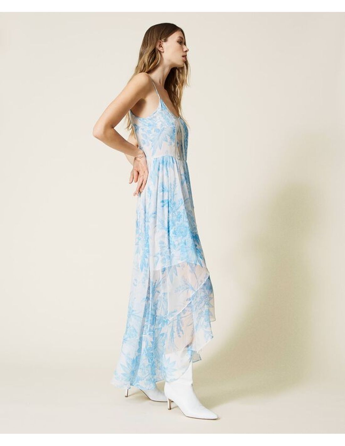 Vestido largo con estampado de flores toile de Jouy TP2711 2